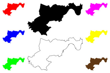 London Borough of Hounslow (United Kingdom of Great Britain and Northern Ireland, Ceremonial county and region Greater London, England) map vector illustration, scribble sketch map