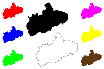 Hertsmere Non-metropolitan district, borough (United Kingdom of Great Britain and Northern Ireland, ceremonial county Hertfordshire or Herts, England) map vector illustration, scribble sketch map