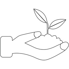 
Ecology  single line art, continuous one line drawing of  Isolated outline vector art
