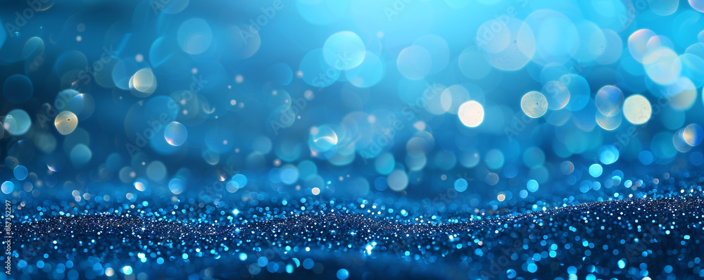 Poster for a design element and banner template concept, an abstract blue background with a double exposure