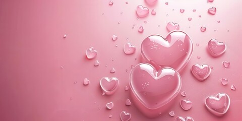 Romantic Pink Background with Hearts. Love and Affection concept