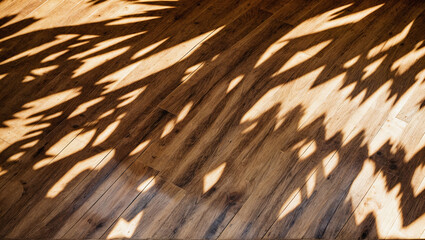 Wooden floor with only shadows, clean