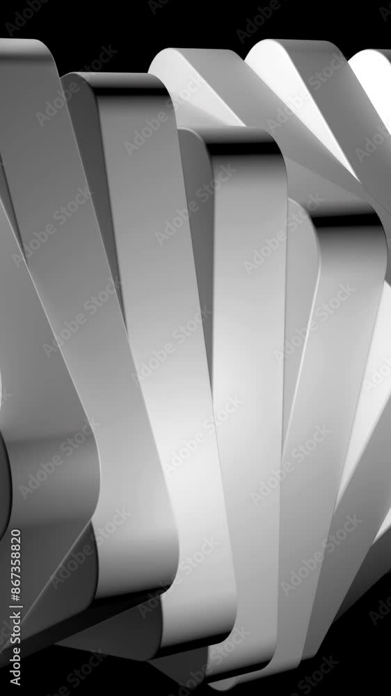 Poster geometric vortex with 3d effect of dynamically spinning tiles, seamless loop. design. horizontal pil