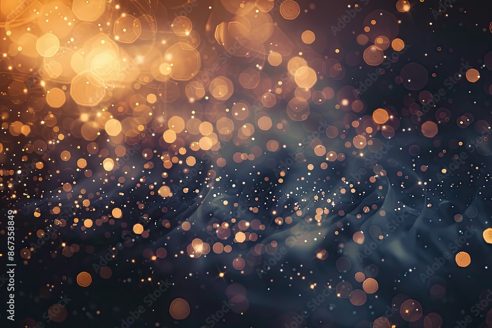 Poster a captivating image showcasing abstract sparkling lights on a minimalistic dark background.