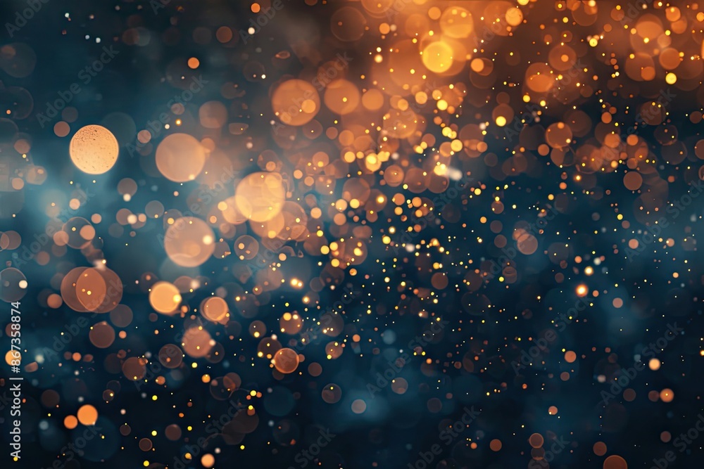 Poster a captivating image showcasing abstract sparkling lights on a minimalistic dark background.