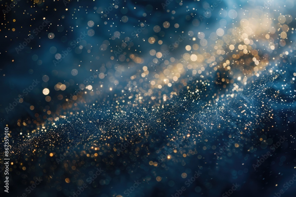Aufkleber a captivating image showcasing abstract sparkling lights on a minimalistic dark background.