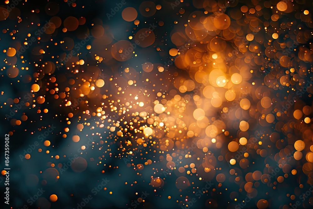 Aufkleber a captivating image showcasing abstract sparkling lights on a minimalistic dark background.