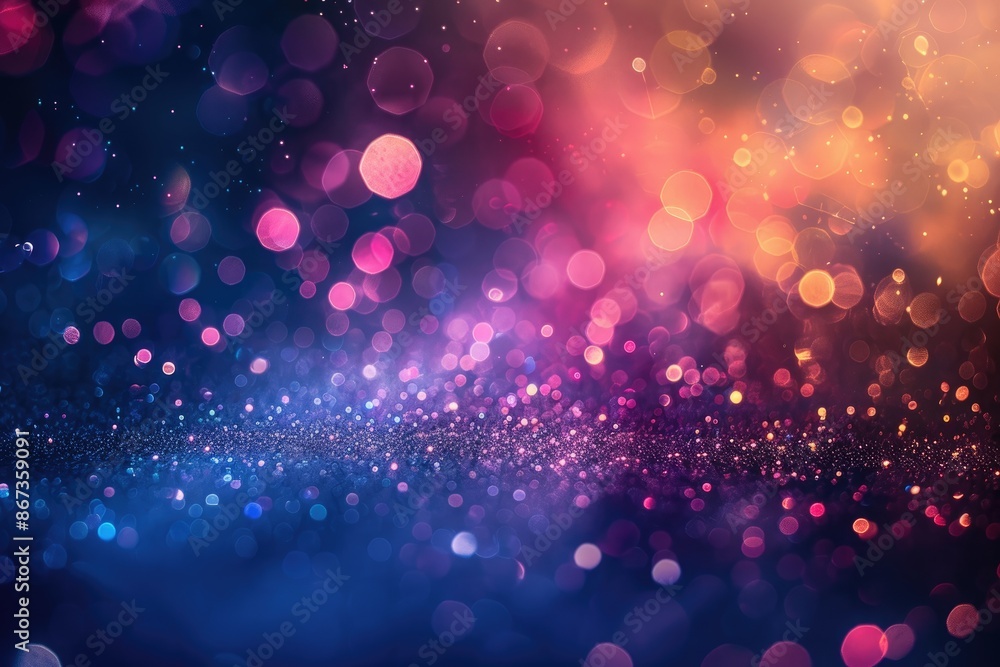 Poster a captivating image showcasing abstract sparkling lights on a minimalistic dark background.