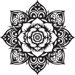 Mandala Minimalist and Flat Logo white background