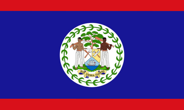 Belize National Flag. Vector illustration of the national flag of belize