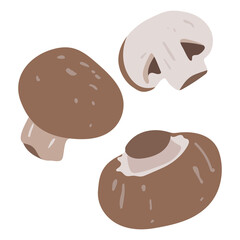 brown champignon drawing isolated on background