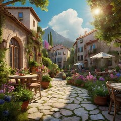 Naklejka premium street in the old town