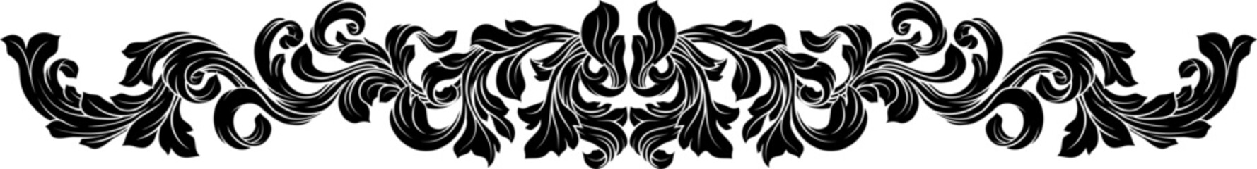 Obraz premium A filigree heraldic heraldry pattern band vine deign element