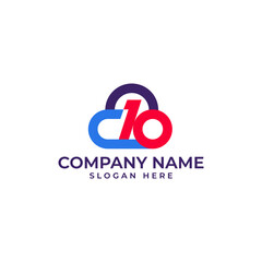 Cloud technology with C10 initial lettermark in modern abstract minimalist style