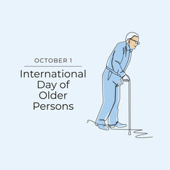 International Day of Older Persons. Flat art design. Vector older persons design. Good for usage celebration template. eps 10.