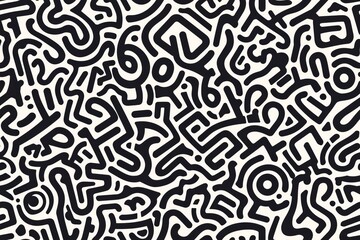 Fototapeta premium Abstract black and white geometric pattern, abstract background, seamless pattern, modern design, artistic illustration, digital art, abstract art.