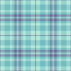 Gift paper seamless check texture, flow tartan vector plaid. Glamour fabric background textile pattern in light and cyan colors.
