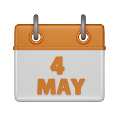 4 May Calendar 3d icon
