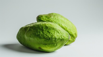 Chayote against a plain white backdrop