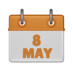 8 May Calendar 3d icon