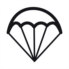 Parachute open vector icon on white background. Flat vector parachute open icon symbol sign from modern airport terminal collection for mobile concept and web