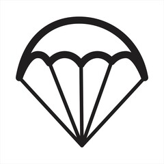 Parachute open vector icon on white background. Flat vector parachute open icon symbol sign from modern airport terminal collection for mobile concept and web