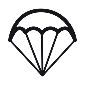 Parachute open vector icon on white background. Flat vector parachute open icon symbol sign from modern airport terminal collection for mobile concept and web