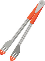 elegant cooking tongs vector icon.