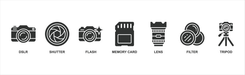 Camera banner web icon vector illustration concept with icon