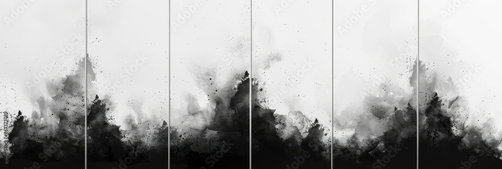 Aufkleber captivating black and white abstract art print with gradient effects for a modern and moody aestheti