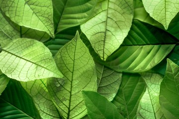 Obraz premium Seamless green leaves background. generative ai.