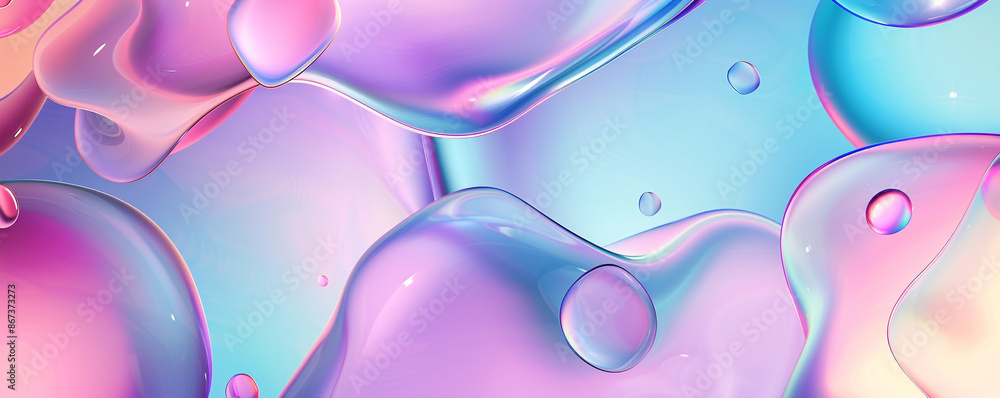 Poster pastel hue gradients in abstract neon shapes. a liquid-effect poster. applicable to invitations, adv