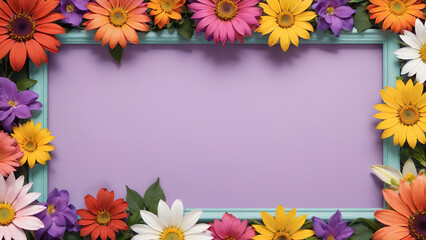 Obraz premium framing flowers on minimalist design