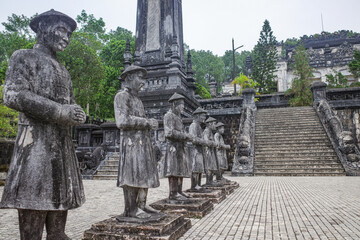 Obraz premium Hue, Vietnam - 6 Feb, 2024: Guardian figures at the Mausoleum of Emperor Khai Dinh, in Hue, Vietnam