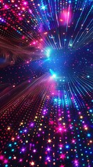 Fototapeta premium Glowing Disco Party. Abstract colorful disco theme concept