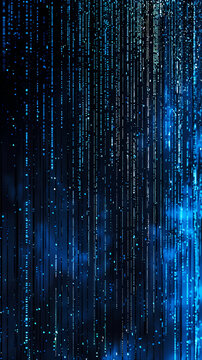 Blue digital matrix, binary code