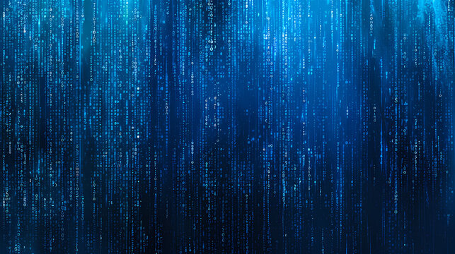 Blue digital matrix, binary code