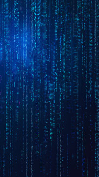 Blue digital matrix, binary code