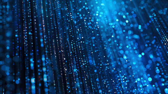 Blue digital matrix, binary code