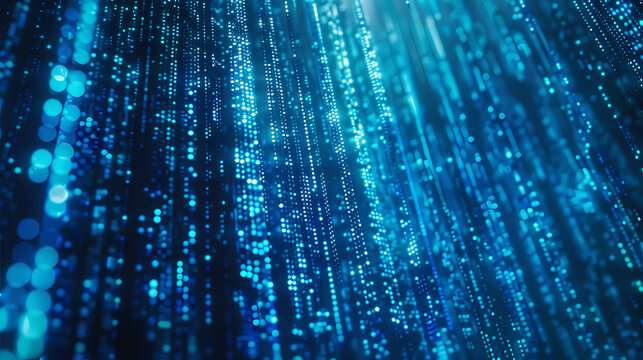 Blue digital matrix, binary code