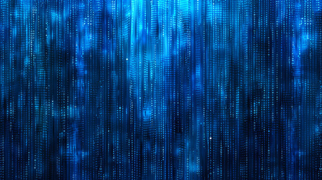 Blue digital matrix, binary code