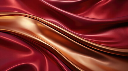 Abstract luxury swirling maroon gold background. Gold liquid paint background. Gold waves abstract background texture., generative ai