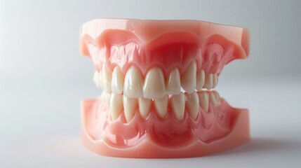 Obraz premium Plastic human teeth models on a white background