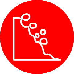 land sliding Vector Line White Circle Red