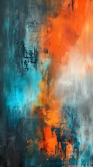 Thick oil paint is layered on the surface, creating a textured surface. The artwork is a vibrant and expressive piece of art