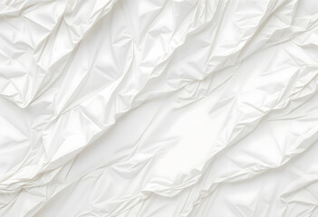 Detailed Close-Up of Heavily Creased and Crumpled Recycled White Paper
