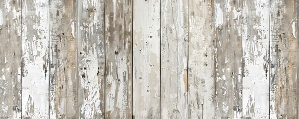 Fototapeta premium Rustic white wooden plank texture with grain and knots, perfect vintage backdrop with copy space for designs