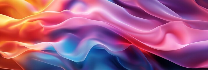 Obraz premium A flowing, delicate fabric with a gradient abstract texture in soft purple hues.