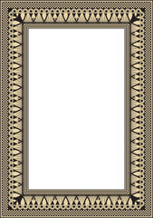 Obraz premium Vector gold and black square Egyptian ornament. Endless Rectangle, Ring of Ancient Egypt. Geometric African frame