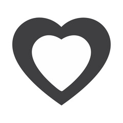 Heart icon. Grey and white love hearts symbol. Vector illustration.